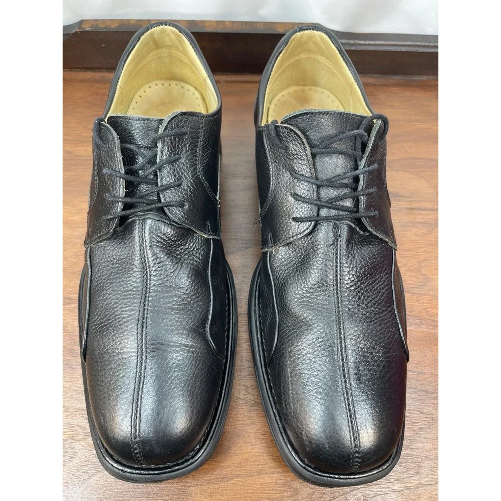 Men's Belvedere Baybridge Oxfords Sz 13 D Black Lace Dress Shoes Pebble Leather